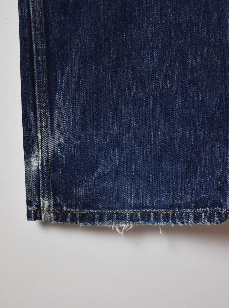 Navy Carhartt Lightly Distressed Jeans - W36 L32