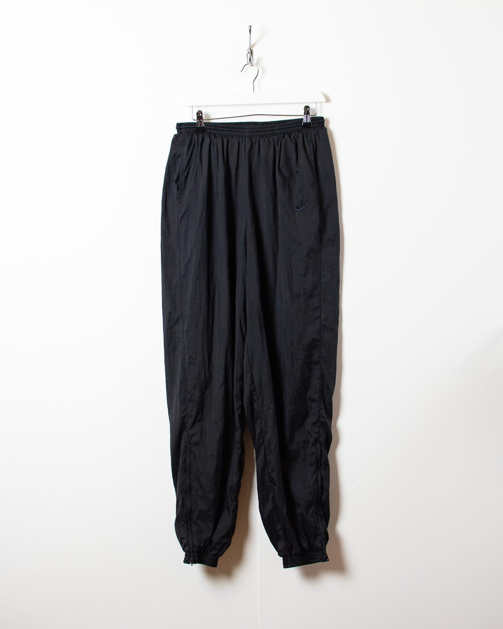 Vintage 80s Black Nike 80s Tracksuit Bottoms Large Polyester Domno Vintage