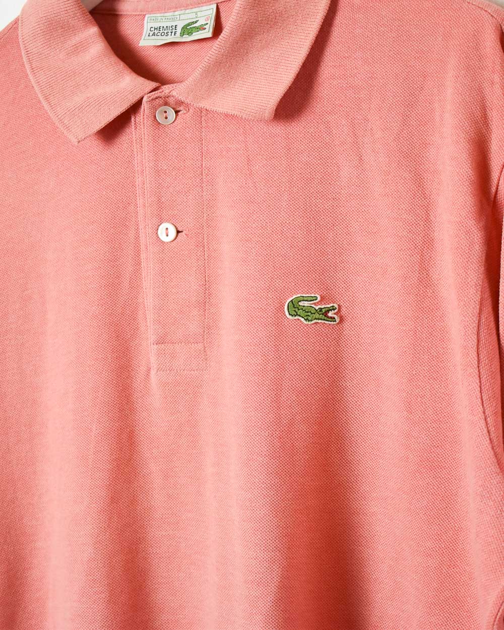 Vintage 90s Pink Chemise Lacoste Long Sleeved Polo Shirt Large Cotton Domno Vintage