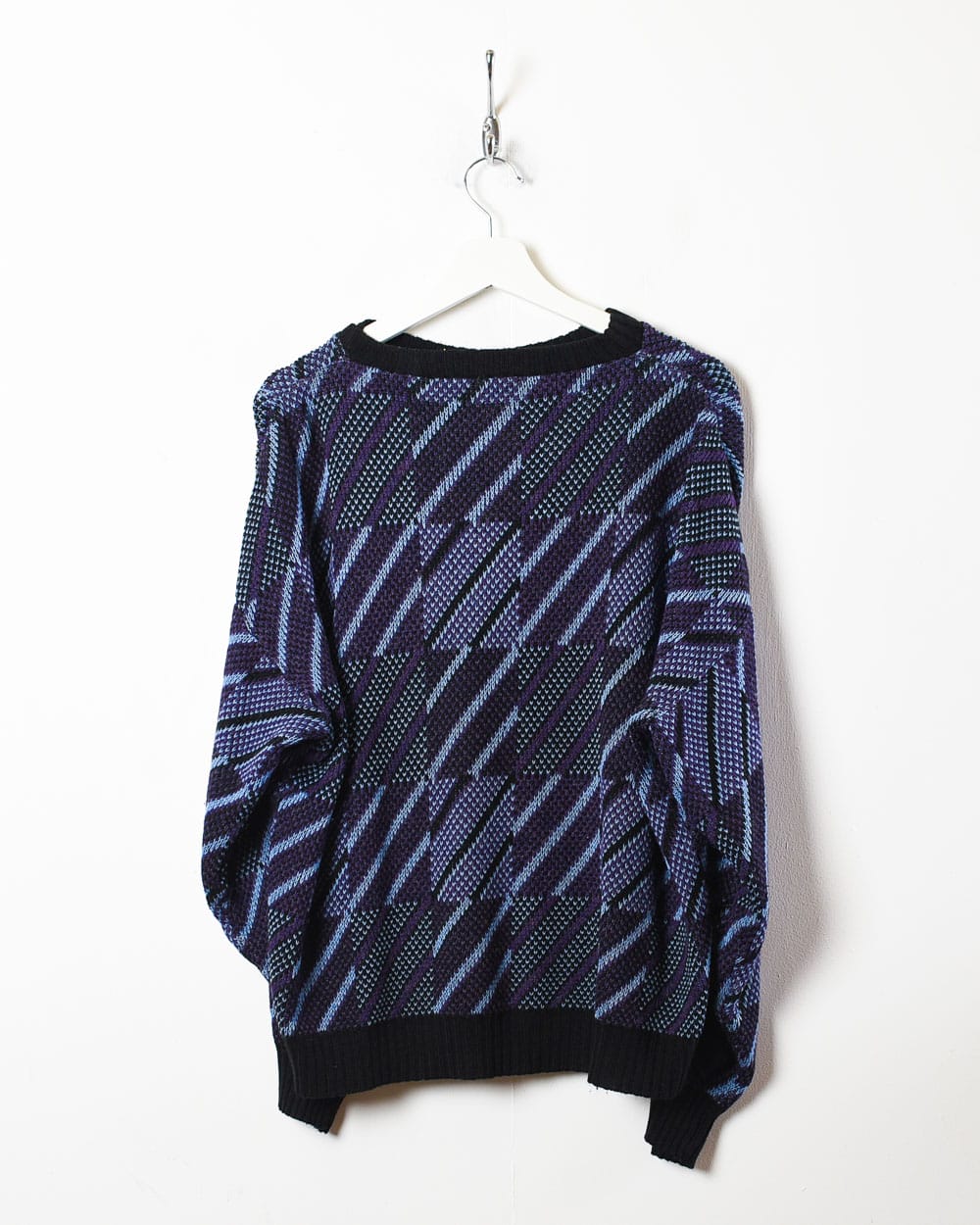 Purple Hugo Boss Patterned Knitted Sweatshirt - Medium