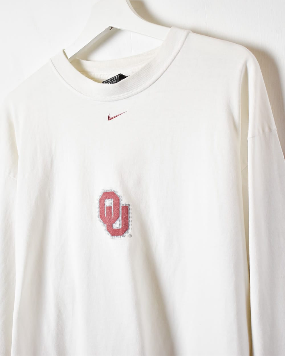 White Nike Team Oklahoma Sooners Long Sleeved T-Shirt - Large