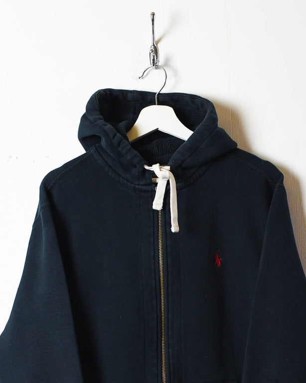 Black Polo Ralph Lauren Zip-Through Hoodie - Large