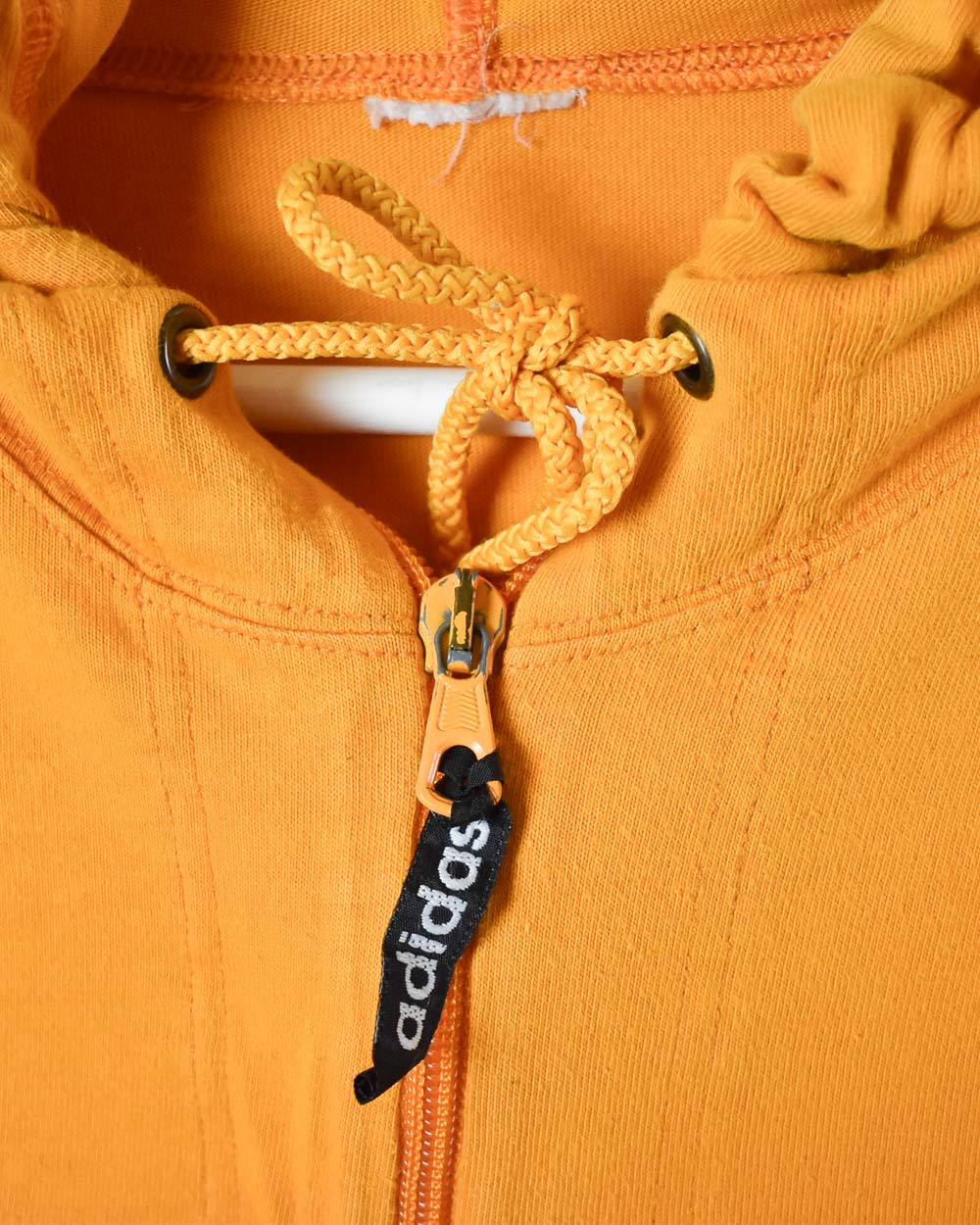 Orange Adidas Hooded 1/4 Zip T-Shirt - Large