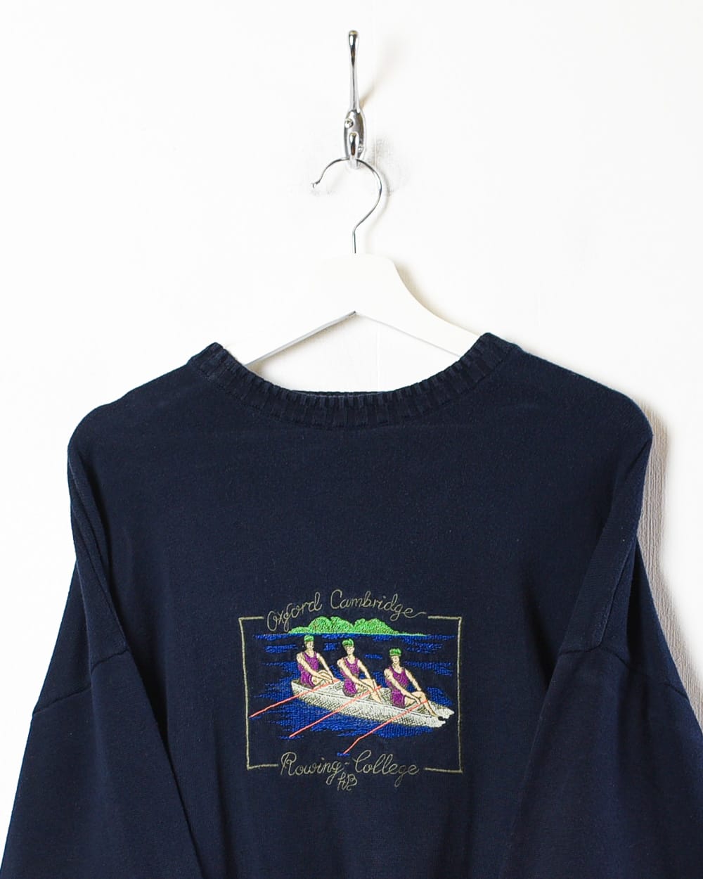 Navy Hugo Boss Oxford Cambridge Rowing Knitted Sweatshirt - Medium