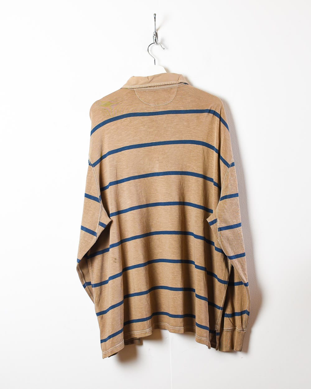 Brown Polo Ralph Lauren Striped Rugby Shirt - XX-Large