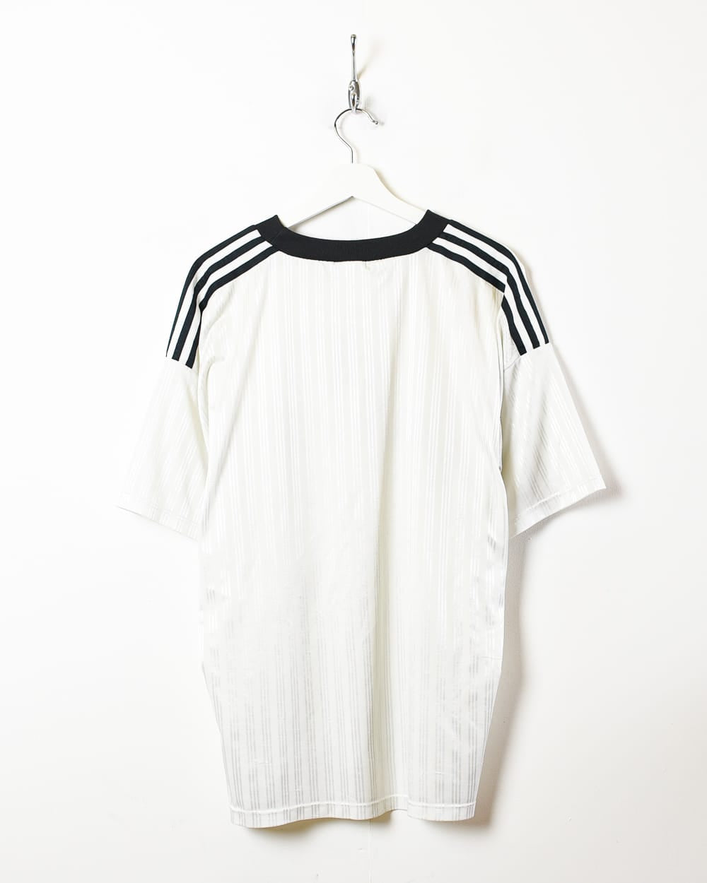 White Adidas Striped T-Shirt - X-Large