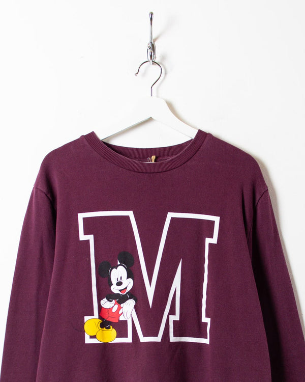 Maroon Disney Mickey Mouse Sweatshirt - Medium