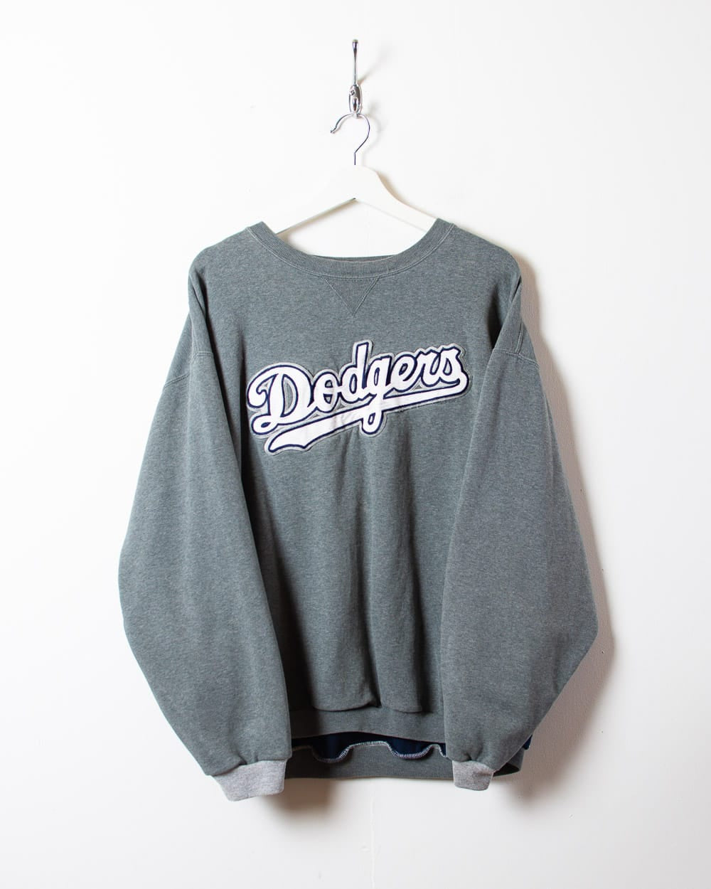 Vintage 00s Grey MLB LA Dodgers Sweatshirt Large Cotton Domno