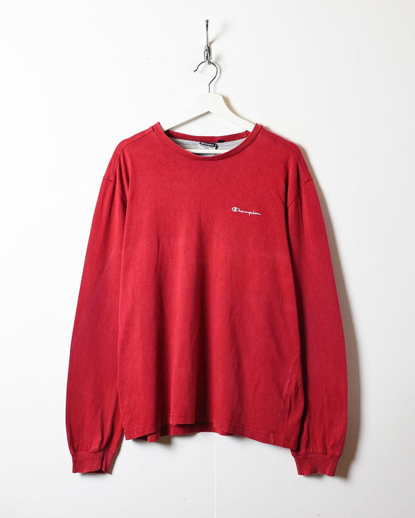 Red Champion Long Sleeved T-Shirt - X-Large