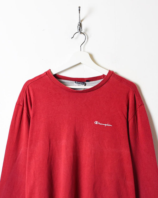 Red Champion Long Sleeved T-Shirt - X-Large