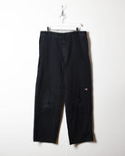 Black Dickies Distressed Loose Fit Double Knee Trousers - W36 L31