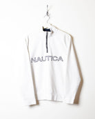 White Nautica 1/4 Zip Sweatshirt - Small