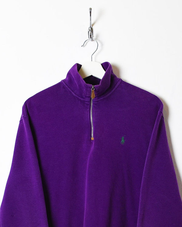 Purple Ralph Lauren 1/4 Zip Sweatshirt  - Small