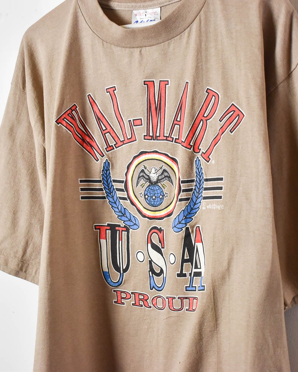 Brown Walmart USA Proud Single Stitch T-Shirt - Large