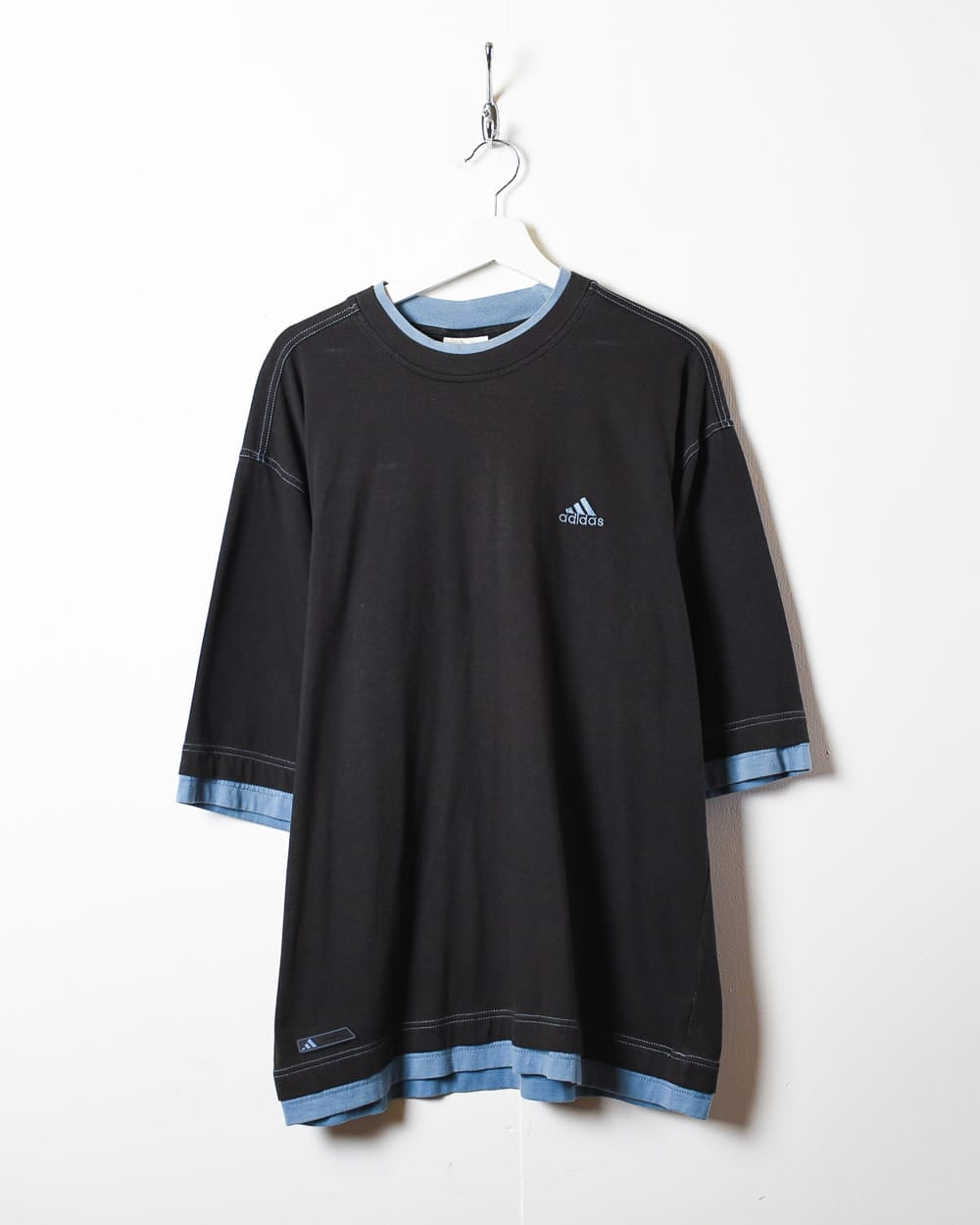 Black Adidas Double Neck T-Shirt - X-Large