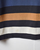 Navy Paul & Shark Striped 1/4 Zip Sweatshirt - Large