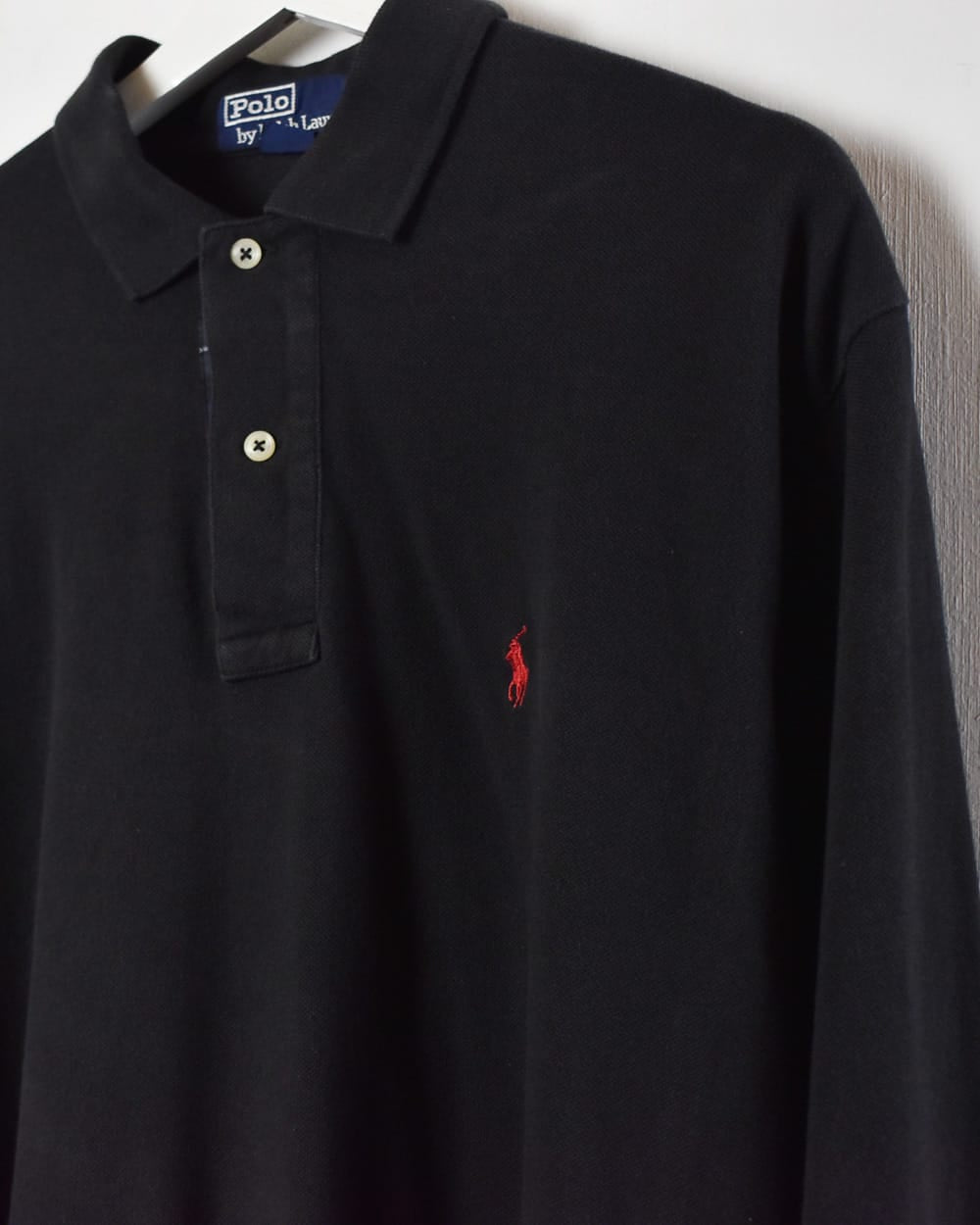 Black Ralph Lauren Long Sleeved Polo Shirt - Large