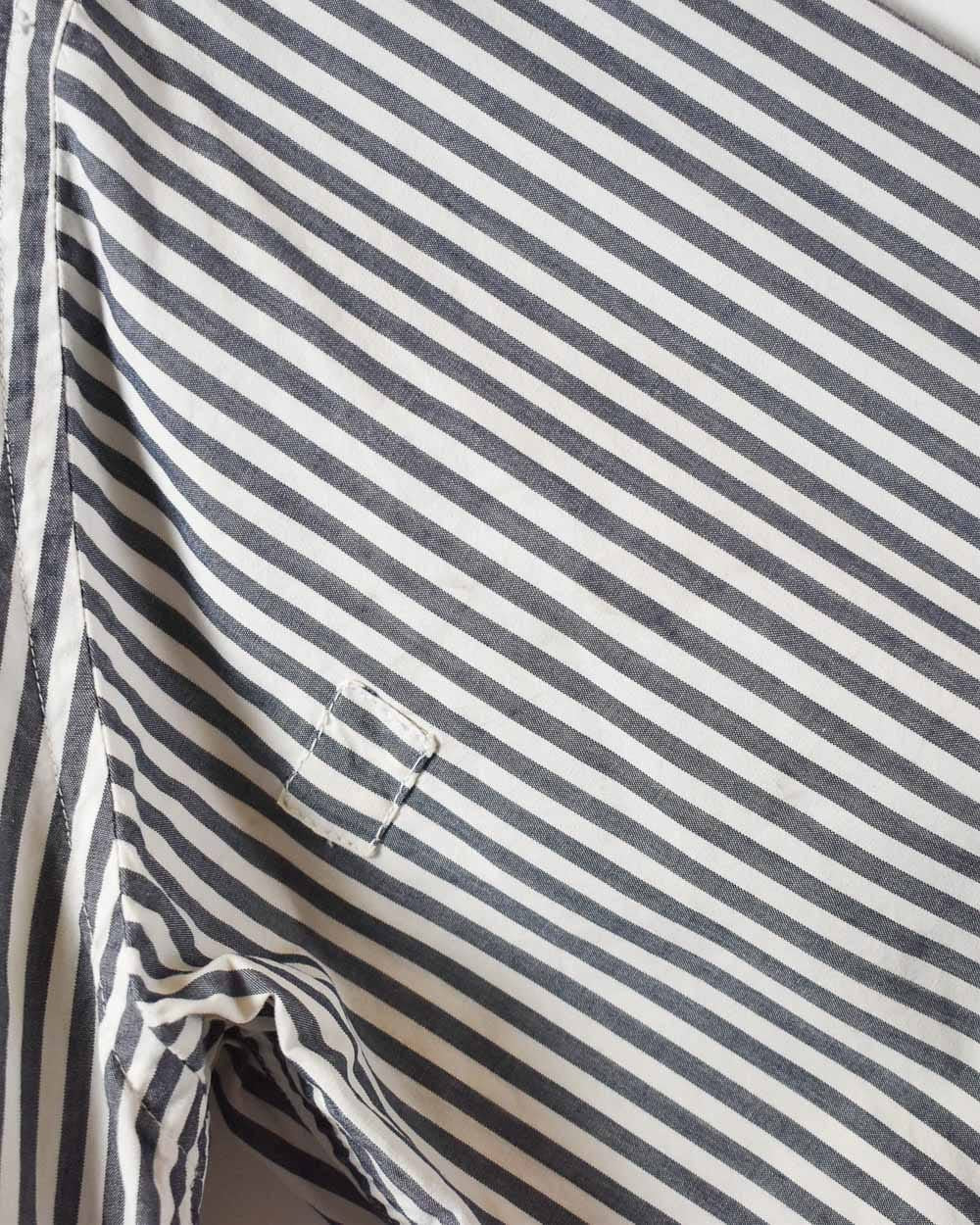 White Tommy Hilfiger Striped Short Sleeved Shirt - Medium