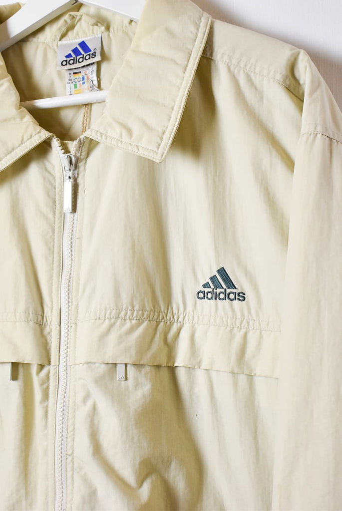Vintage 90s Neutral Adidas Quilted Harrington Jacket - Large
