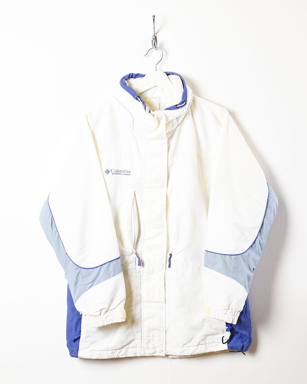 White Columbia Hooded Windbreaker Jacket - Medium Women's