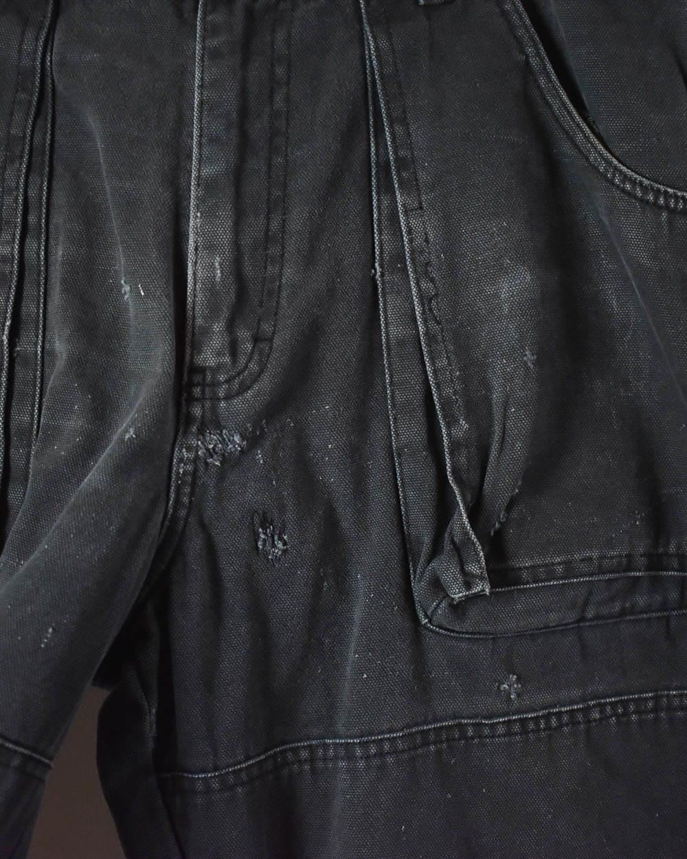 Black Dickies Distressed Double Knee Carpenter Jeans - W34 L31