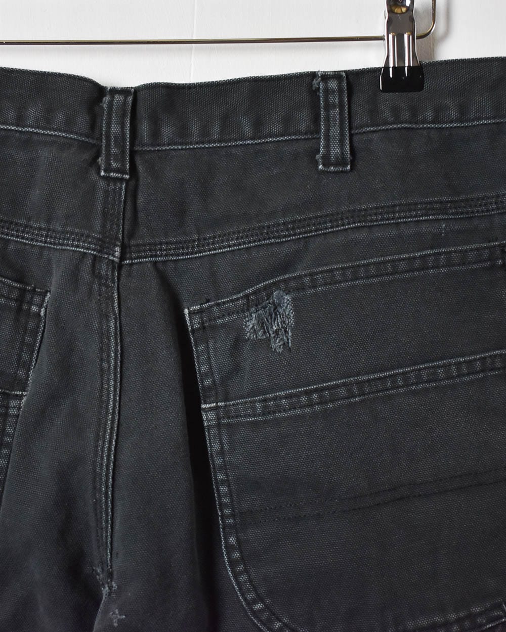 Black Dickies Distressed Double Knee Carpenter Jeans - W34 L31