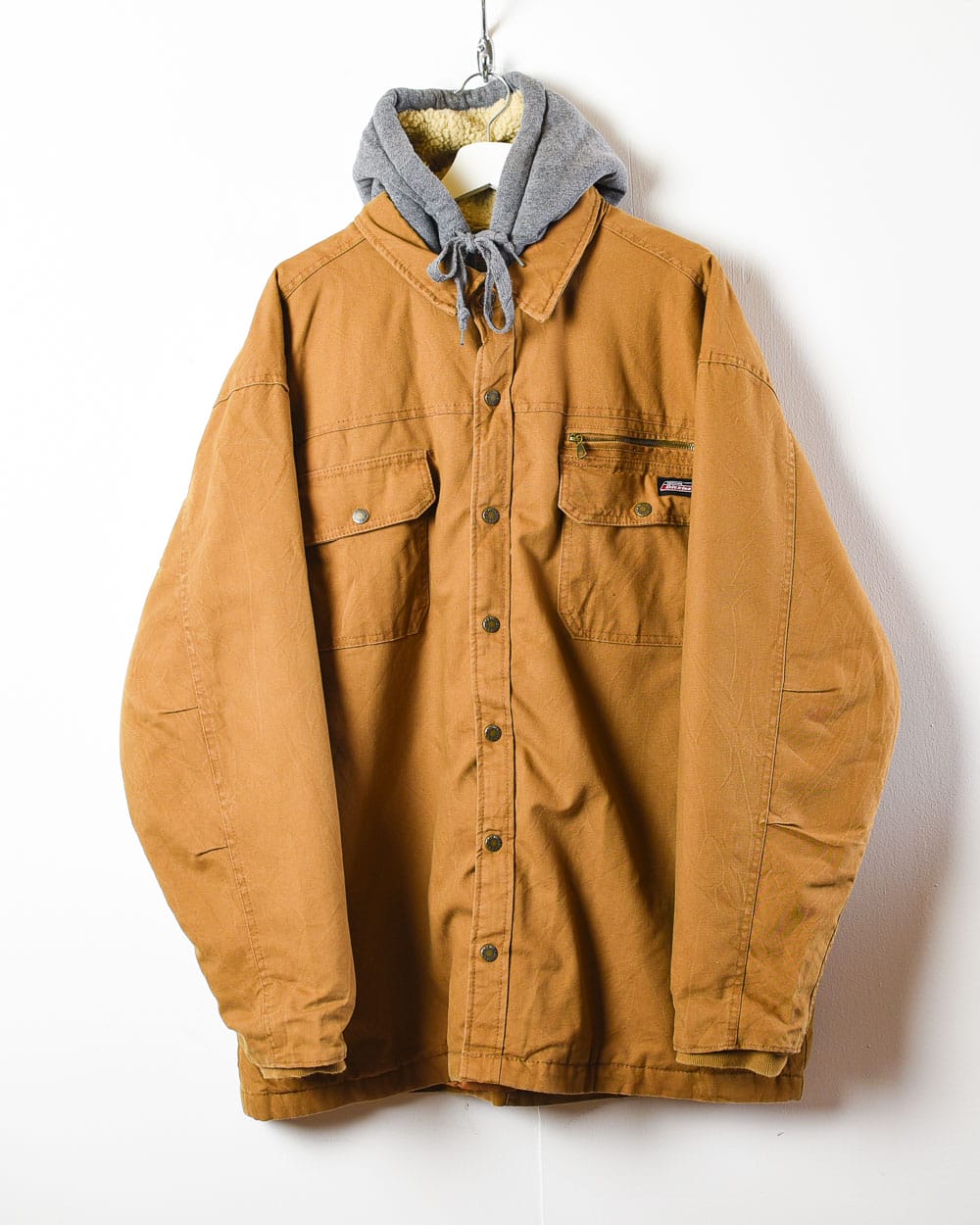 Brown Dickies Fleece Lined Hooded Overshirt Jacket - XX-Large