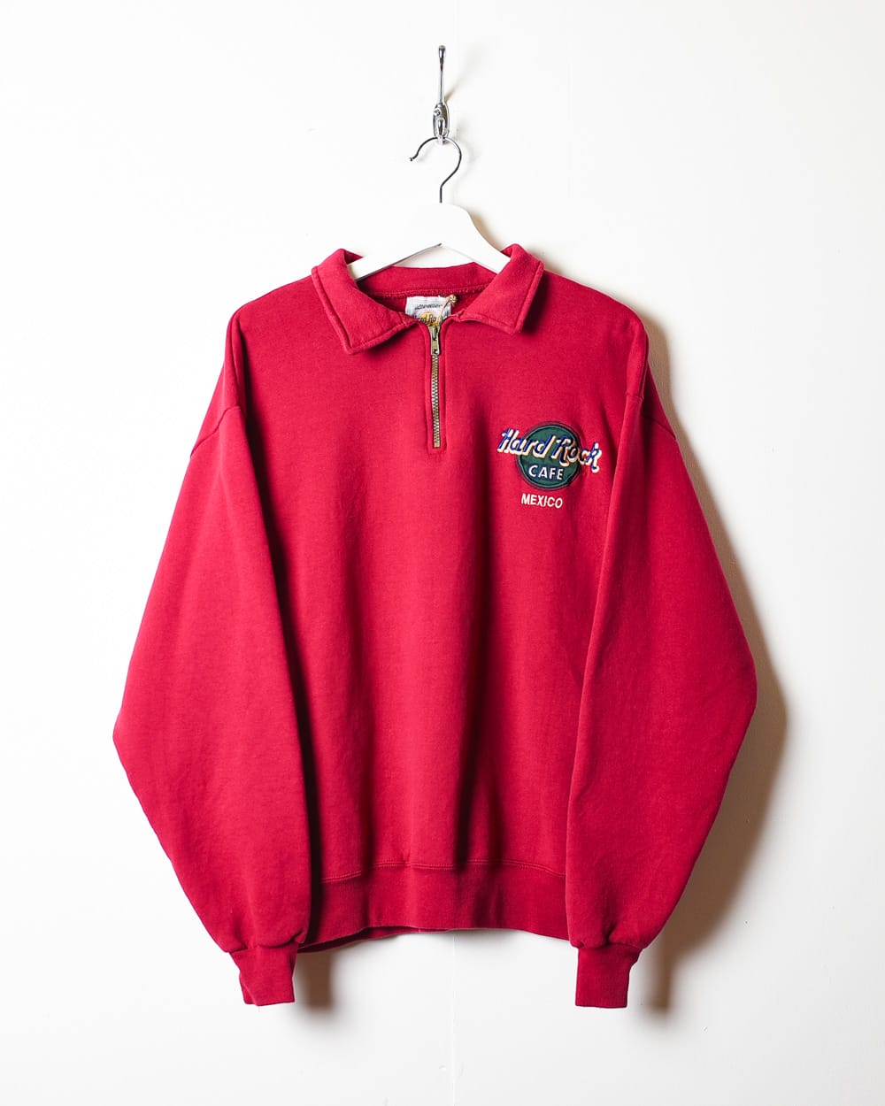 Red Hard Rock Café Mexico 1/4 Zip Sweatshirt - Small