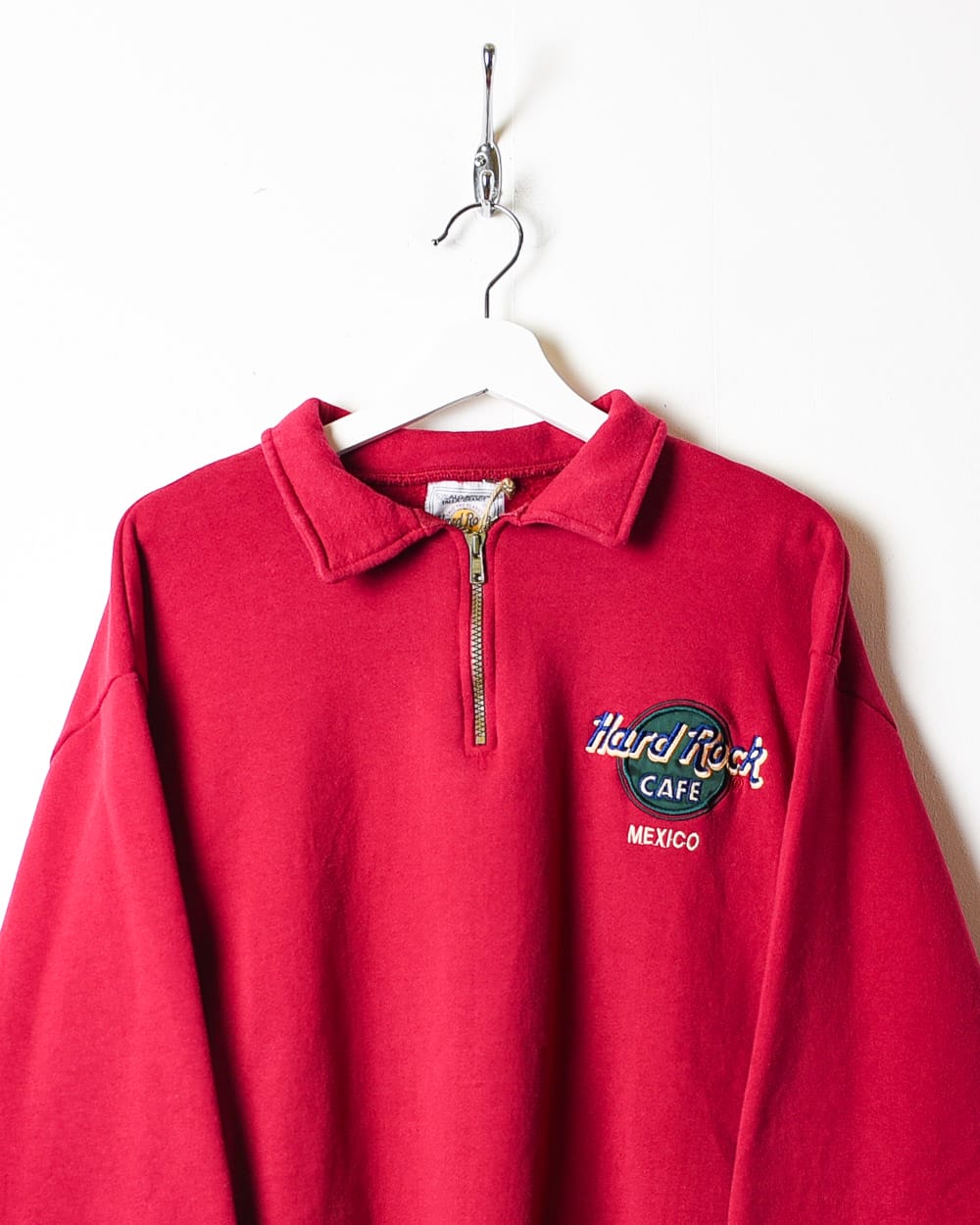 Red Hard Rock Café Mexico 1/4 Zip Sweatshirt - Small