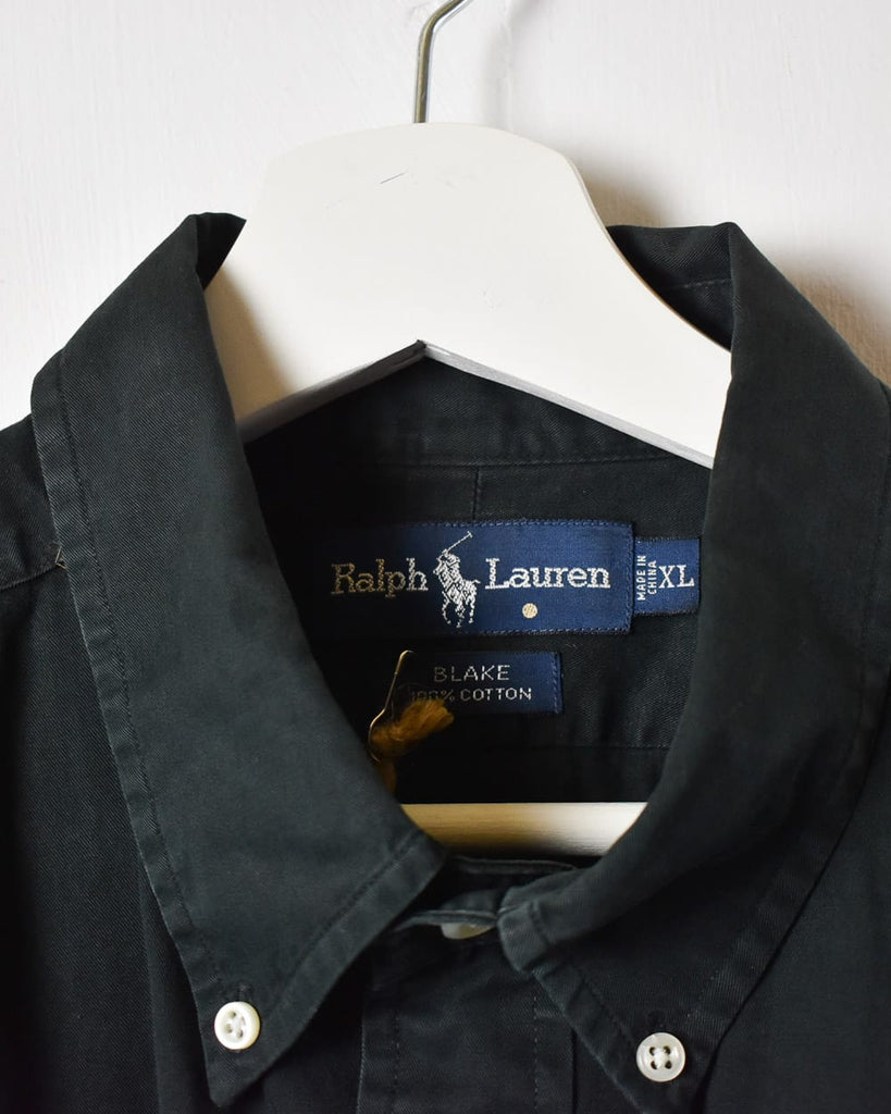 Vintage 90s Black Polo Ralph Lauren Blake Shirt - X-Large Cotton