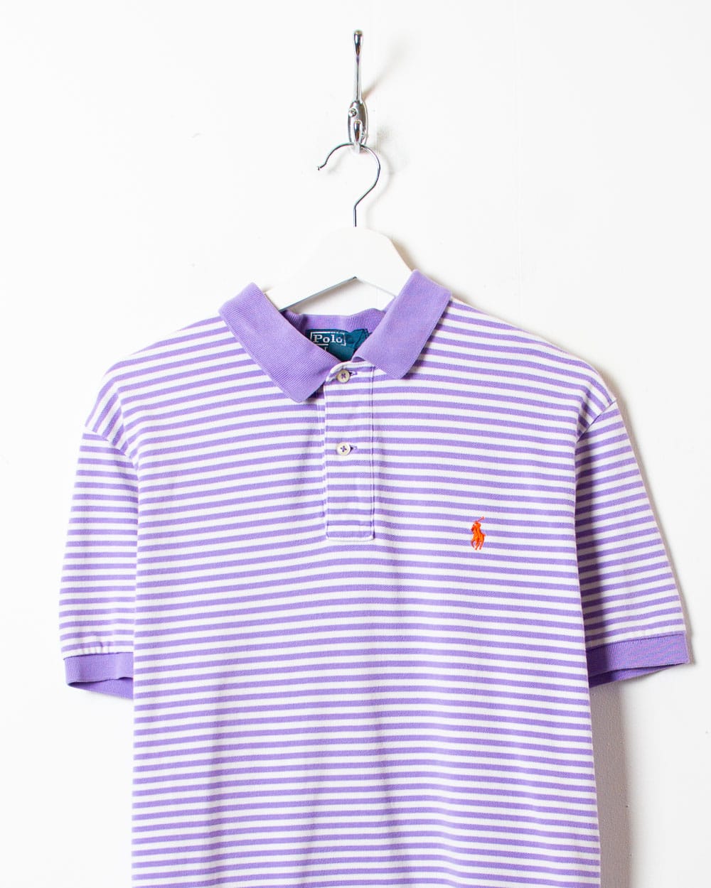 Purple Polo Ralph Lauren Striped Polo Shirt - Medium