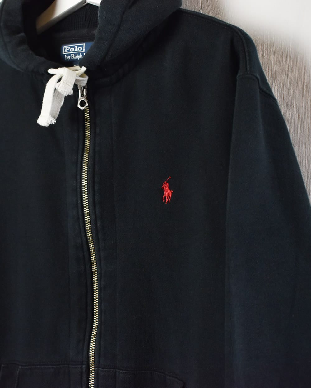 Black Polo Ralph Lauren Zip-Through Hoodie - Large
