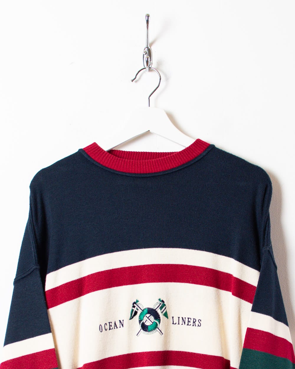 Navy Canda Ocean Liners Knitted Sweatshirt - Large