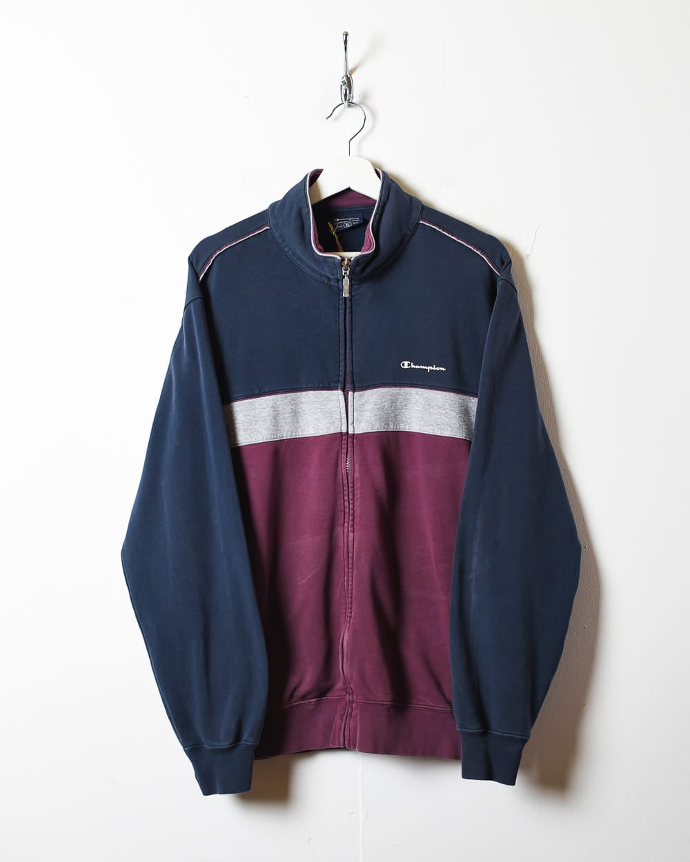 Maroon Champion Zip-Through Sweatshirt - Large