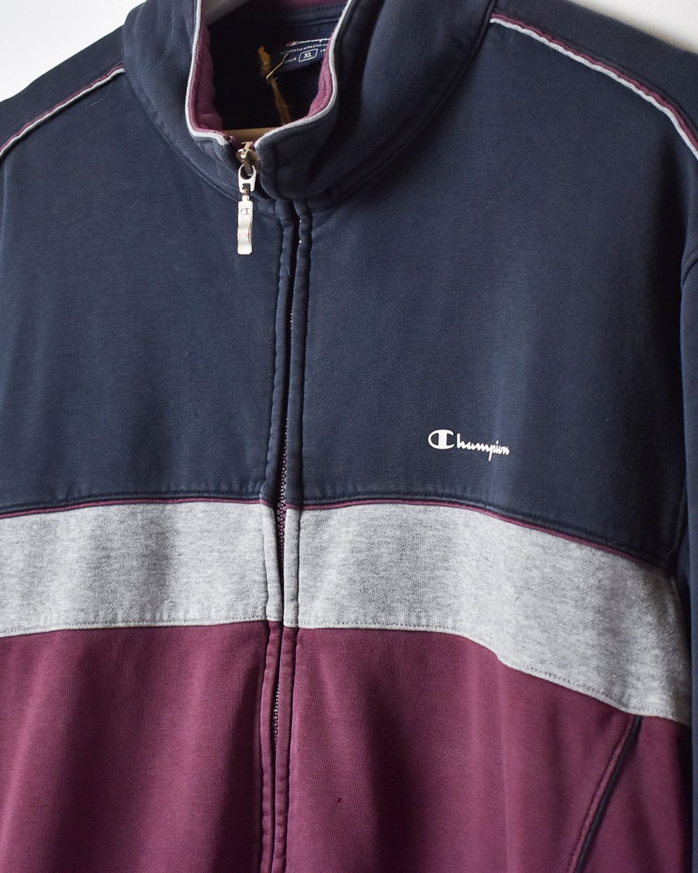 Maroon Champion Zip-Through Sweatshirt - Large