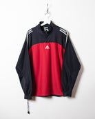 Red Adidas 1/4 Zip Tracksuit Top  - Large