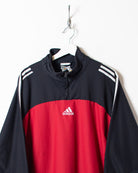 Red Adidas 1/4 Zip Tracksuit Top  - Large