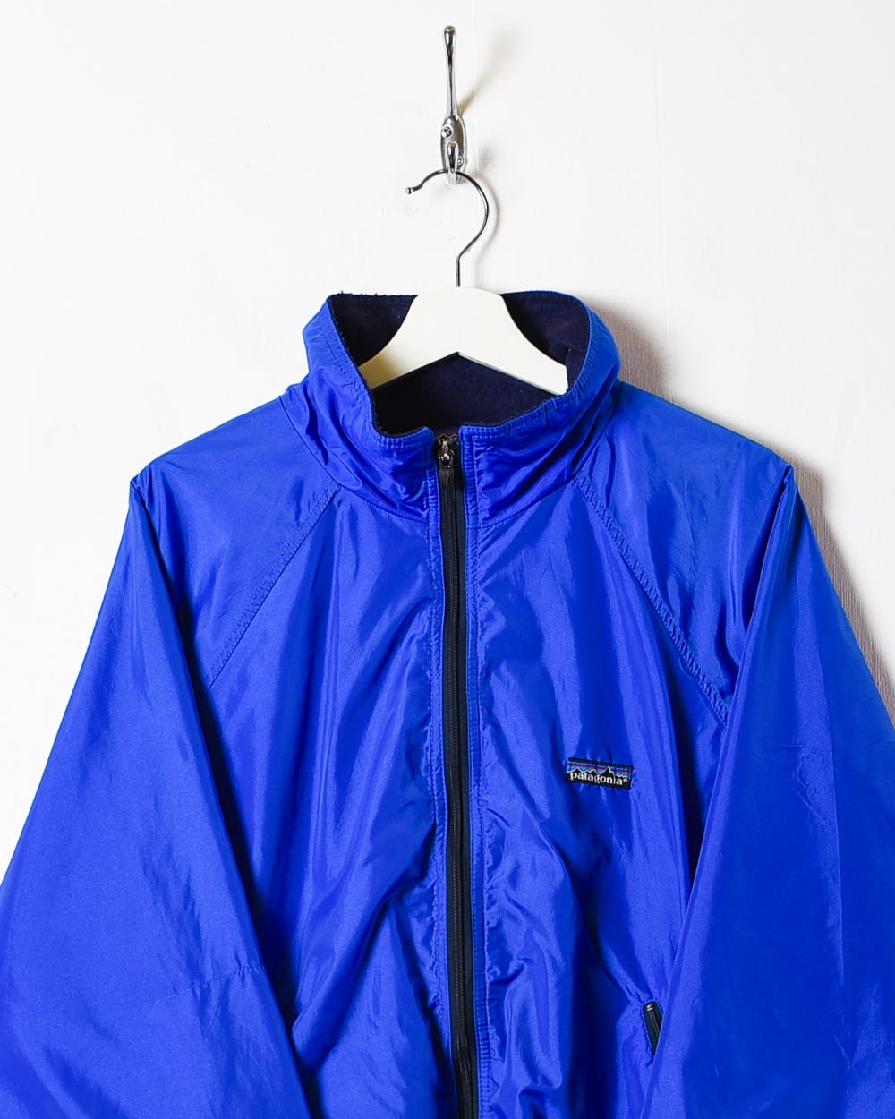 Blue Patagonia Fleece Lined Windbreaker Jacket - Large