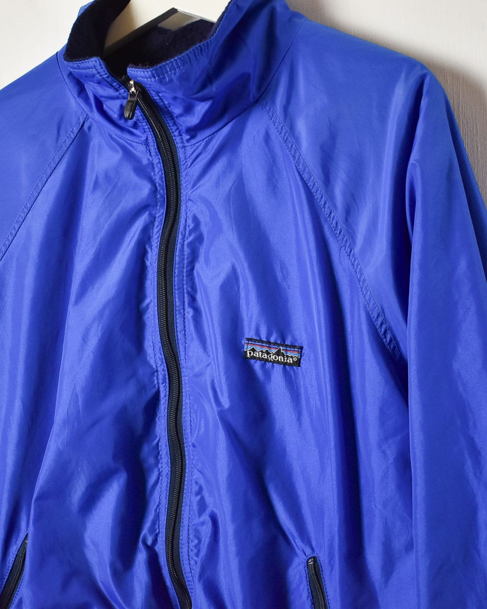 Vintage 90s Blue Patagonia Fleece Lined Windbreaker Jacket - Large