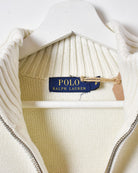 White Polo Ralph Lauren 1/4 Zip Sweatshirt - Small