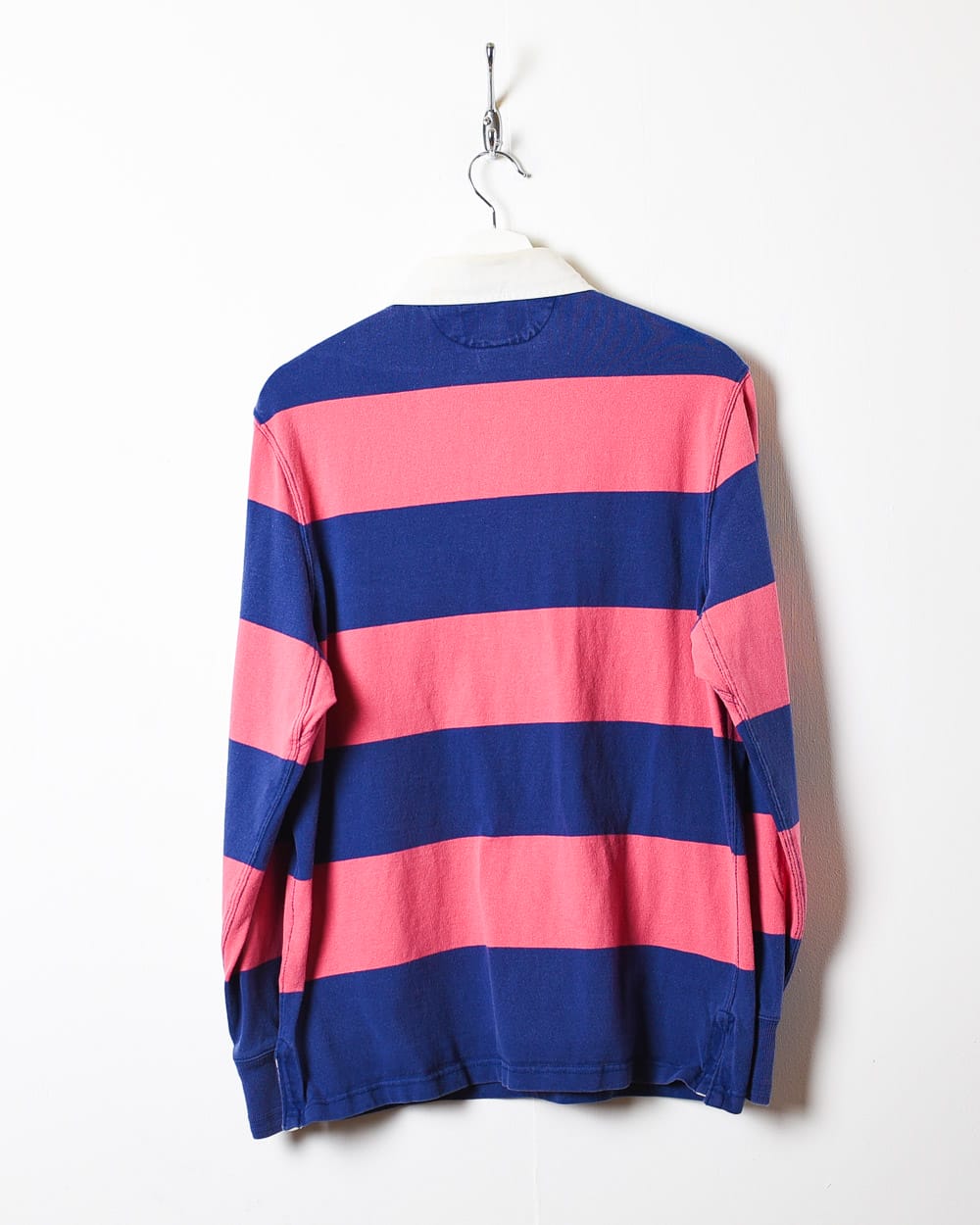 Pink Polo Ralph Lauren Striped Rugby Shirt - Medium