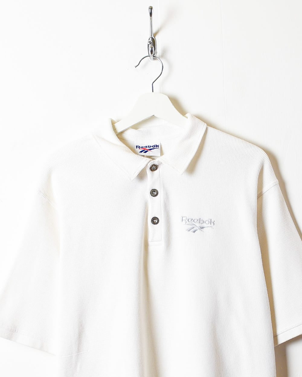 White Reebok Polo Shirt - X-Large