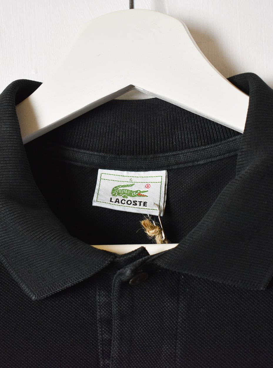 Black Lacoste Long Sleeved Polo Shirt - Small