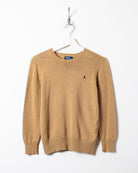 Neutral Polo Ralph Lauren Knitted Sweatshirt - Small Women's