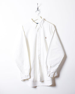 Vintage 90s White Polo Ralph Lauren Shirt - X-Large Cotton– Domno