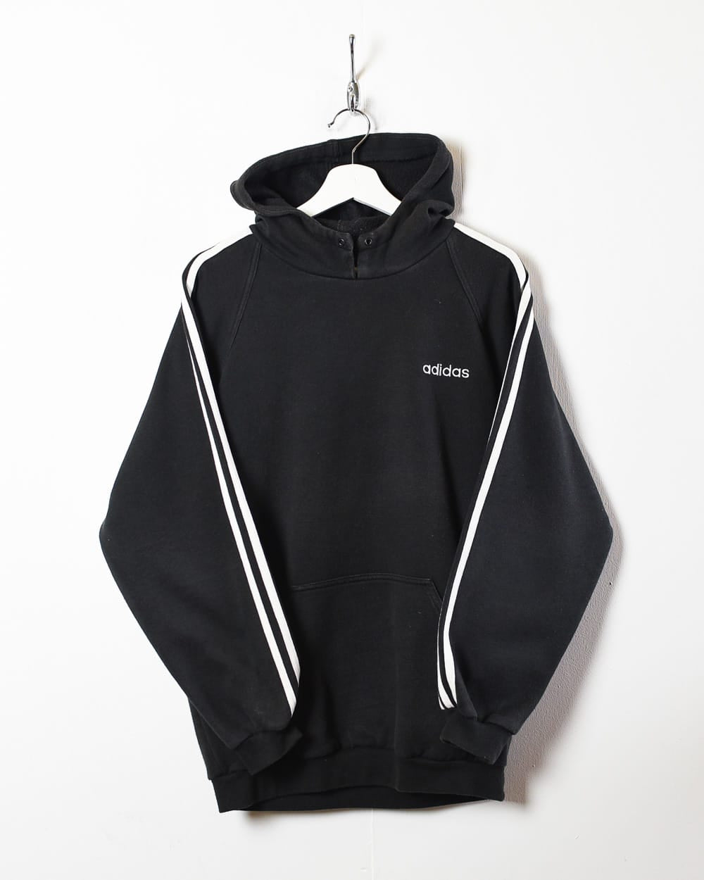 Vintage Black Adidas Hoodie Small 90s Domno Vintage