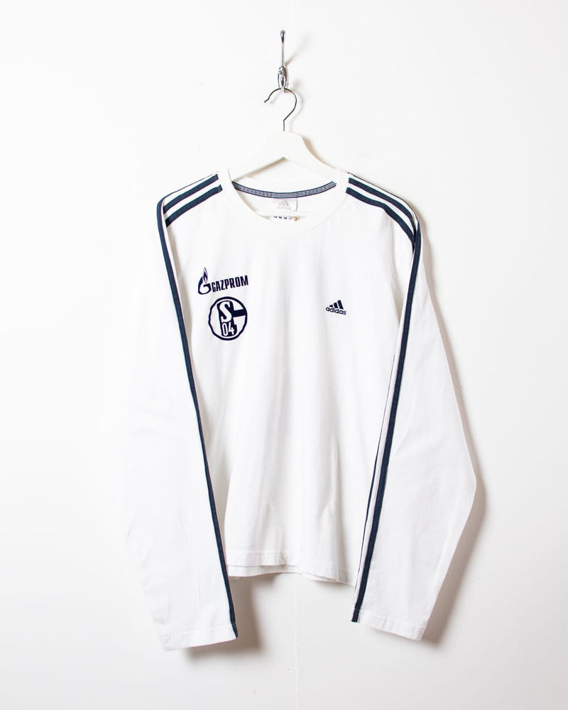demonstratie tabak verlies Vintage 00s White Adidas Schalke 04 FC Long Sleeved T-Shirt - Medium  Cotton– Domno Vintage