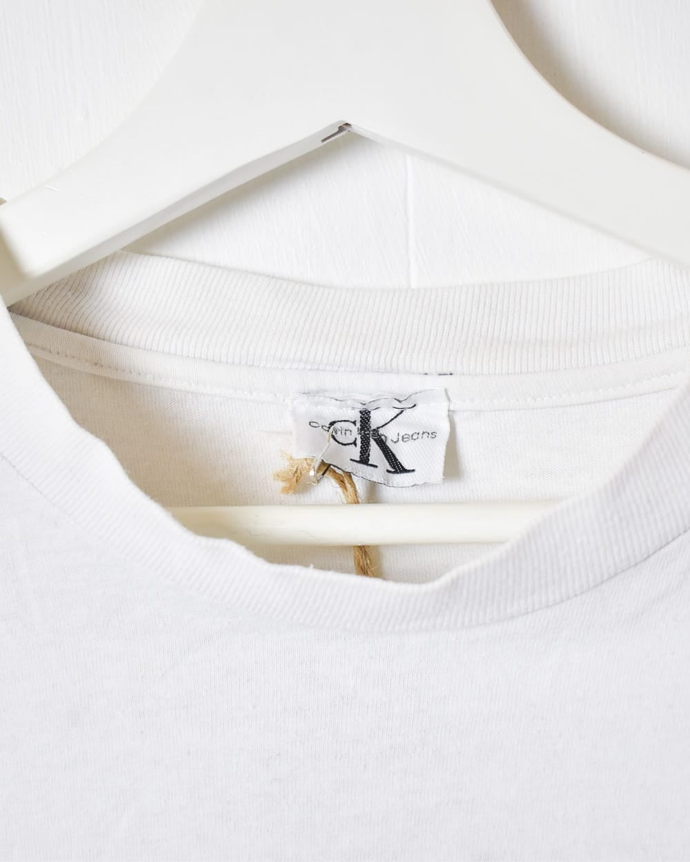 Vintage 90s White Calvin Klein Jeans Single Stitch T Shirt X Large Cotton Domno Vintage