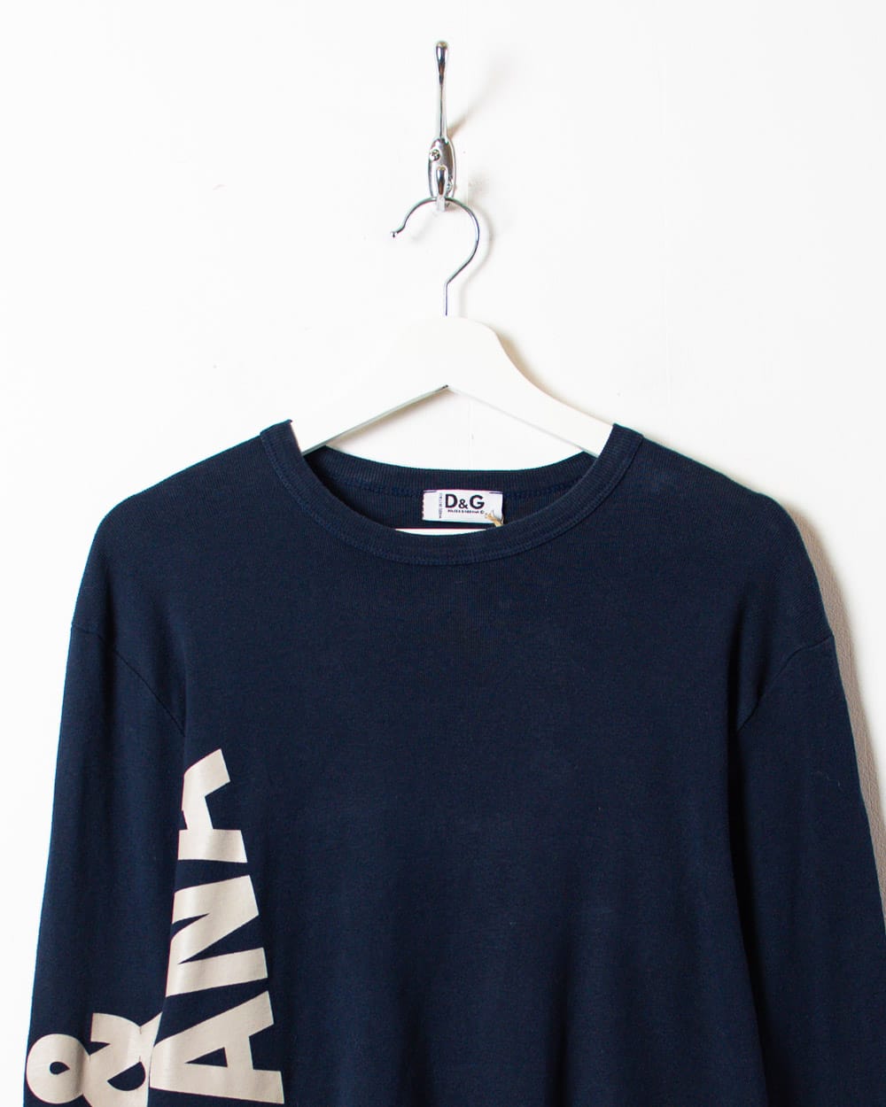 Navy Dolce & Gabbana Long Sleeved T-Shirt - Medium