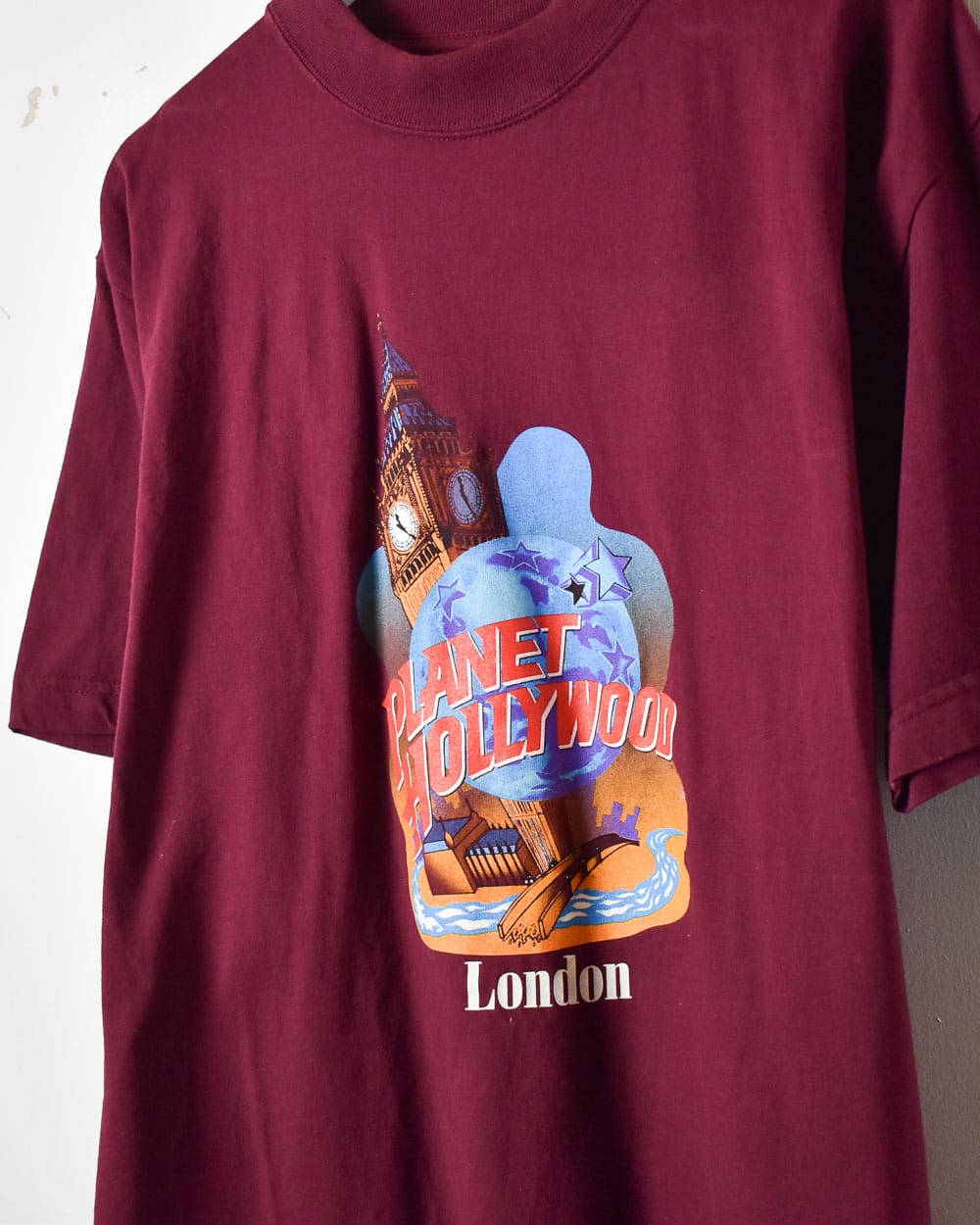 Maroon Planet Hollywood London T-Shirt - Large